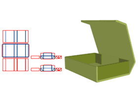 书型翻盖灰板半穿X,皮壳五连板,可压扁运输